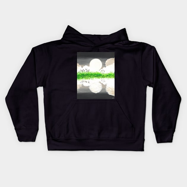 Lunar Reflections 2021 Kids Hoodie by Art by Veya